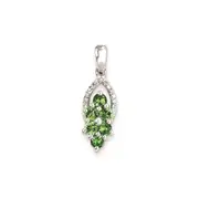 Sterling Silver Diamond u0026 Tsavorite Garnet Pendant