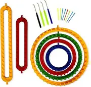 Olikraft Knitting Loom Kit - 4 Round, 2 Rectangular Yarn Looms - Chunky Blanket Loom - for Crochet, Hat, Scarf