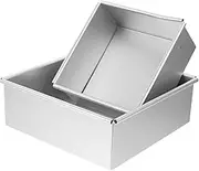 MAGICLULU Aluminum Square Cake Pan Removable Bottom Non-Stick for Chiffon Mousse Baking Mold Set Easy Release Home