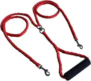 VANZACK Dual Dog Leash with Handle Comfortable Grip for Walking Two Small Medium Dogs Durable Red Design for Easy Control and Use