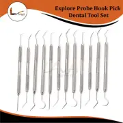 12 Dental Teeth Clean Care Explore Probe Hook Pick Dental Tool Set PR-296