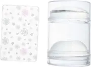 IWOWHERO Set Nail Stamp Steel Plate Template Product Buoy Eyelash Tool Stamp Monitor Bracket False Eyelash Stamp Nail Art Tools Lace Hair Net Dubai Wrapping Paper Plastic Transparent