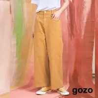 在飛比找momo購物網優惠-【gozo】運動抽繩寬直筒褲(兩色)