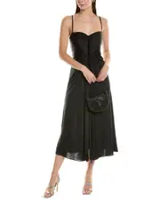 Halston Nadine Midi Dress 10 Black