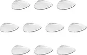 Set of 10, White Brush 8.0 3-Way Plate (Medium) 9.4 x 8.1 x 1.4 inches (24 x 20.5 x 3.5 cm) | Kakei Plate (Large) Banko Ware Setomonohonpo