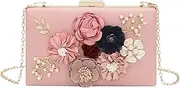 [LETODE] Flower Clutch Purse Evening Bag for Women Formal Party Handbag Chain Strap Shoulder Bag