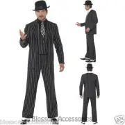 CL293 Vintage Gangster Boss Suit 20s 1920s Gangsta Zoot Mens Fancy Costume