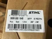 100 feet Stihl CHISEL .043 gauge 3/8 Picco CHISEL -GREEN Label Chain 3/8 .043 ga