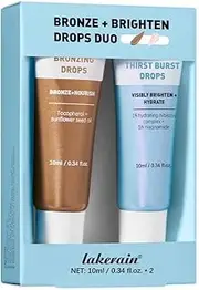 Brightening & Bronzing Drops Set, Liquid Bronzer for Face & Skin, Tanning Drops & Brightening Dual Action Combo, Silky & Non-Sticky, Provides a Sun-Kissed Glow