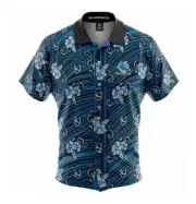 NRL Cronulla Sharks Men's Tribal Hawaiian Button Shirt - Sizes M - 5XL