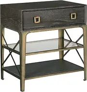 Hekman Furniture Doral Single Night Stand – Doral Finish, Mindi Solids & Oak Veneers, 2 Electric & 2 USB Outlets, Oak Storage Drawer, Metal Framed Home Furniture