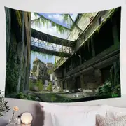 Future Art Abandoned City Tapestry