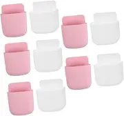 HOMSFOU 10pcs Wall Mounted Phone Charging Stand Non Punching Storage Box for Mobile Phones Removable Holder for Remote Controllers Toiletries More Convenient Adhesive Design