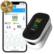 Fingertip Pulse Oximeter Bluetooth Blood Oxygen & Pulse Rate Monitor w/ Free App