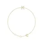 14k Yellow Gold .05 CTW Natural Diamond Initial K 6-7" Bracelet Gift for Mother