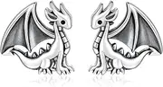 [HongZhuan Jewelry] 925 Sterling Silver Dragon Corgi Dog Highland Cow Axolotl Horse Penguin Fox Manatee Pig Bunny Earrings Stud Hypoallergenic Cute Animal Jewelry Gifts for Women Teen Girls