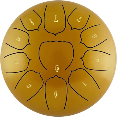6 Inch Steel Tongue Drum 11 Notes Handpan Drum with Mallet & Picks for Meditatio
