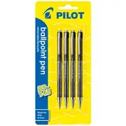 Pilot BP-145 Retractable Ballpoint Pen 0.7mm Black 4 Pack