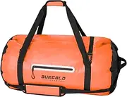 [Buffalo Gear] Waterproof Duffle Bag 40L 60L 80L Roll-top Dry Bag Heavy Duty Waterproof Duffel Travel Bag for Kayaking Rafting Boating Fishing Camping, Orange, 80L, Travel