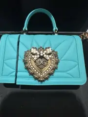 Dolce & Gabbana Devotion AirPods Pro Teal Silicon Case Micro Handbag New In Box