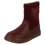 Girls Startrite Aqua-Rite Butterfly Detailed Boots Tidal Wine (Red) UK 11 Kids