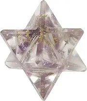 Natural Amethyst Merkaba Crystal Protection Sacred Meditation Energy Healing Chakra, Hexagonal Star Crystals and Healing Stone