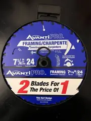 Avanti Pro Framing Circular Saw Blade Wood Cutting 7-1/4 in. x 24-Tooth (2 Pack)
