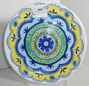 House & Garden Approx. 11" Folk Art Print Dinner Plates Set Of 2 New