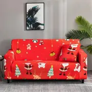 Christmas Sofa Cover Printed Sofa Couch Cover Washable Furniture Protector Christmas Home Room Festival Decoration Size 90-140cm