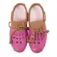 美國加州 PONIC&Co. CODY 防水輕量 洞洞半包式拖鞋 雨鞋 桃紫色 男女 休閒鞋 懶人鞋 真皮流蘇 環保膠鞋
