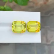 24.20Cts Faceted Lemon Quartz Pair