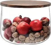 LSA International City Bowl & Walnut Lid, 12.5", Clear