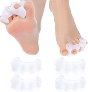 4Pcs Silicone Toe Spacers, Silicone Toe Separators for Women Pedicure, Bunion Corrector Yoga Toe Separators, Big Toe Straightener Hammer Toe Spacers for Men Foot Pain Relief Plantar Fasciitis - Clear
