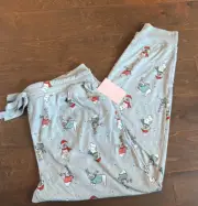 Jaclyn Smith pajama pants Plus sz 2X Jogger Christmas Dogs Reindeer New Gray