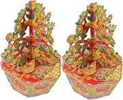 Generic 1 Pair Paper Tree Burnsl Amethyst Tree Ancestor Qingming Festival Paper Ancestor Money Tree Money Tree to Burn Ghost Money Sacrificing Accessories