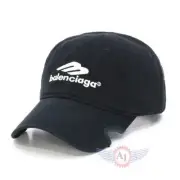 Balenciaga Notch sport Baseball Cap flat Premium Hat Men Black Originals Solid