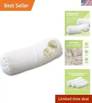 Neck Roll Organic Kapok Pillow - 6" x 16" - Organic Cotton Zippered Shell -
