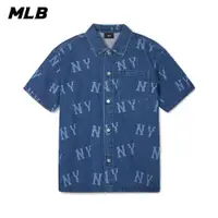 在飛比找蝦皮商城優惠-MLB 男女款 牛仔丹寧短袖襯衫 Monogram系列 紐約