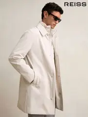 Reiss Light Stone Logan Removable Gilet Hybrid Overcoat (F97718) | $610
