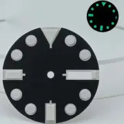 28.5mm Black Metal Diving Style Watch Dial with Green Lume for NH36 Watch Parts