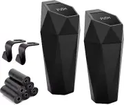 Mini Car Cup Holder Trash Can with Lid, 90 Bags, 2 Pack
