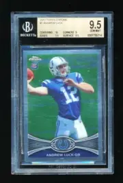 BGS 9.5 ANDREW LUCK 2012 TOPPS CHROME #1 RC ROOKIE CARD *SUBS 10,9,9.5,9.5* GEM