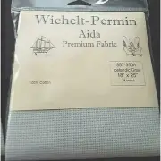 Icelandic Gray Permin Aida Premium Fabric - Luxurious 14 Count for Creative Craf