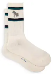 Paul Smith men's Organic Cotton Blend Socks - one size - Zebra logo