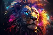 Glowing Lion UV tapestry, Blacklight Reactive, Psychedelic Wall Hanging, DMT Art