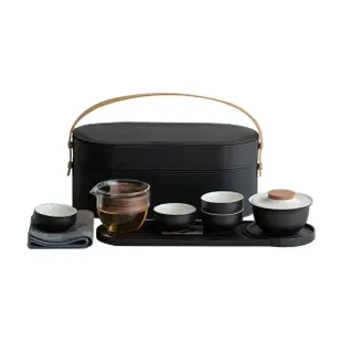 【Life shop】粗陶旅行茶具組/附精美收納盒(泡茶組 交換禮物 茶具 旅行茶具 茶器套裝)