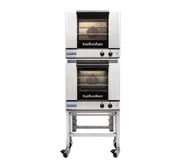Turbofan E23M3/2C - Half Size Tray Manual Electric Convection Ovens Double Stacked With Castor Base Stand