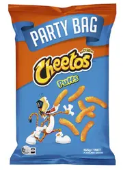 2 x Cheetos Puffs Cheese Snacks Party Bag 165g