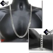 30"MEN Stainless Steel HEAVY 9x4mm Silver Cuban Curb Chain Necklace Bracelet*140