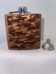 Woodchuck USA 6oz Camo Flask Real Wood Covered Flask